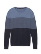 Banana Republic Mens Silk Cotton Cashmere Block-stripe Sweater Navy Size M