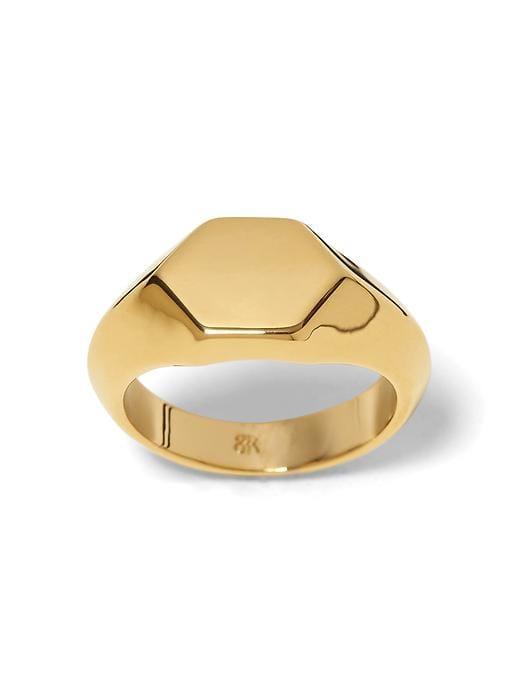 Banana Republic Womens Classic Signet Ring Gold Size 5