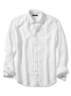 Banana Republic Mens Camden Fit White Linen Shirt Size L Tall - White