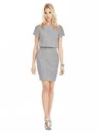 Banana Republic Womens Seersucker Layered Dress Size 0 Petite - Black/white