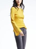 Banana Republic Womens Heritage Cashmere Flare Sleeve Sweater - Yellow