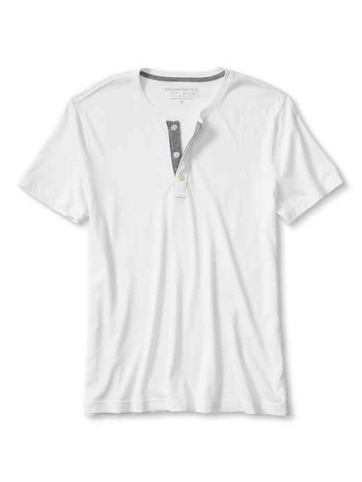 Banana Republic Mens Soft Wash Henley Size L Tall - White
