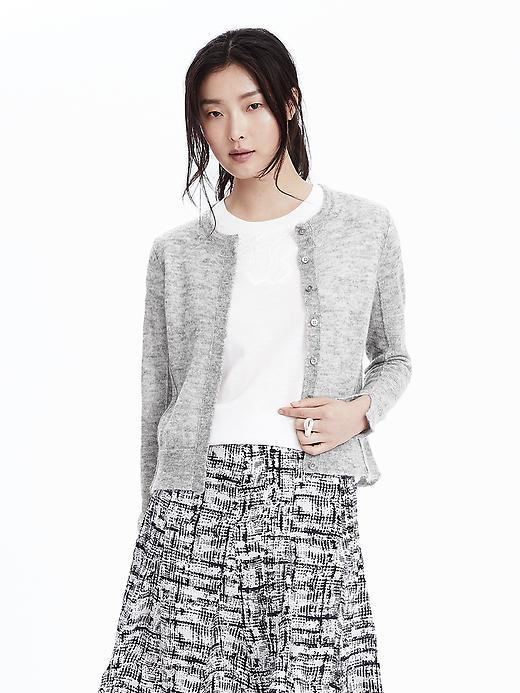 Banana Republic Womens Mohair Cardigan Size M - Light Gray