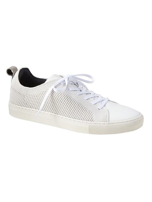 Banana Republic Mens Rhyley Open-knit Lace-up Sneaker White Size 9