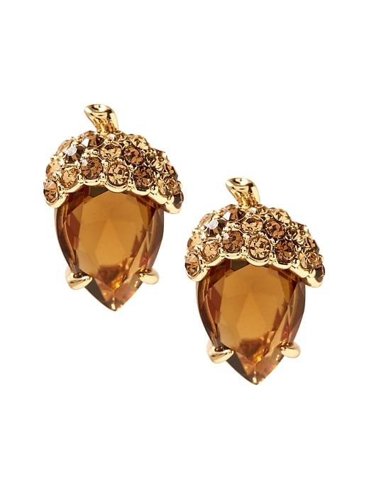 Banana Republic Womens Jeweled Acorn Stud Earring Gold Size One Size