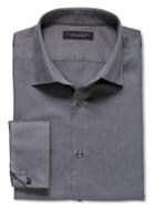 Banana Republic Men's Soft Black Slim-fit French Cuff Oxford Shirt - Soft Black
