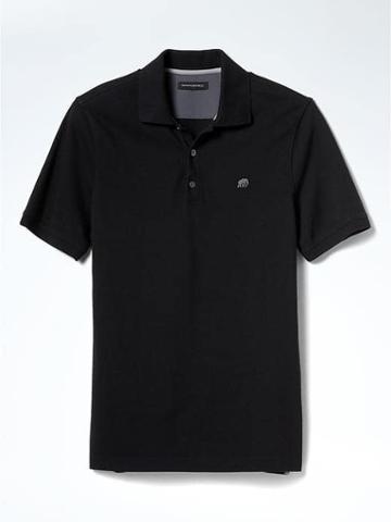 Banana Republic Mens Signature Pique Polo - Black