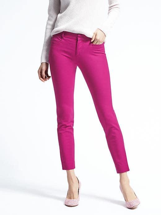 Banana Republic Womens Sloan Fit Solid Pant - Royal Fuchsia