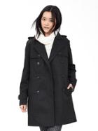 Banana Republic Womens Double Breasted Trench Size L Tall - Black