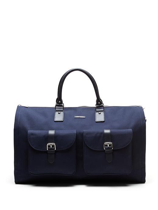 Banana Republic Mens Hook &amp; Albert Waxed Cavas Garment Weekender Size One Size - Navy