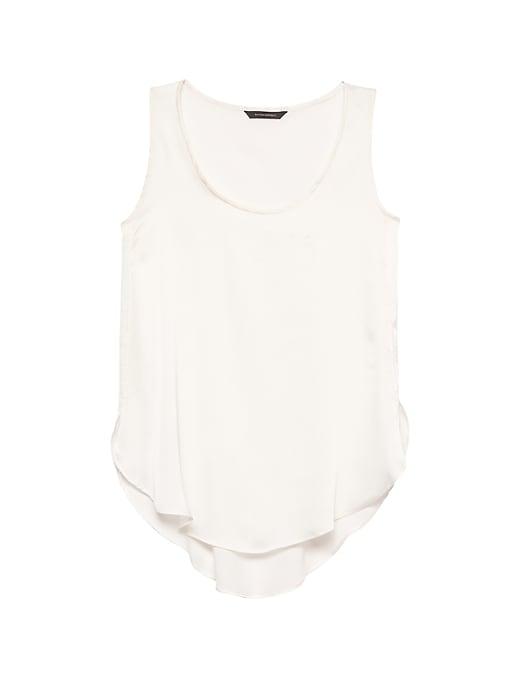 Banana Republic Womens Petite Scoop High-low Tank White Size Xs