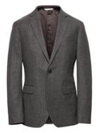 Banana Republic Mens Heritage Slim Plaid Wool Suit Jacket Heather Charcoal Gray Size 38