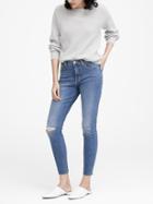 Banana Republic Petite Mid-rise Skinny Jean With Raw Hem