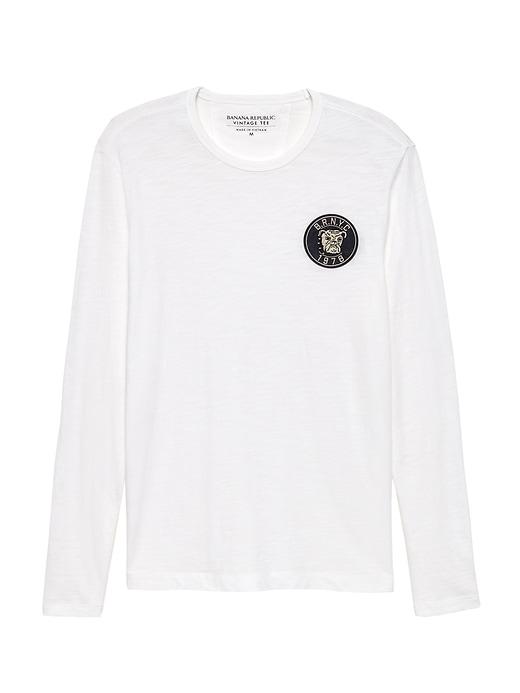 Banana Republic Vintage 100% Cotton Long-sleeve Patch T-shirt