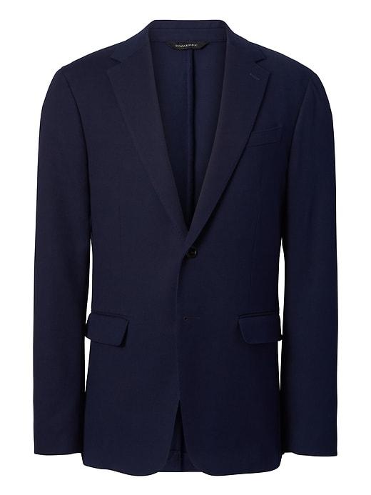 Banana Republic Mens Slim Cotton Stretch Basketweave Blazer Navy Size 34