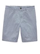Banana Republic Mens 9 Seersucker Aiden Slim Short Blue Stripe Size 34w