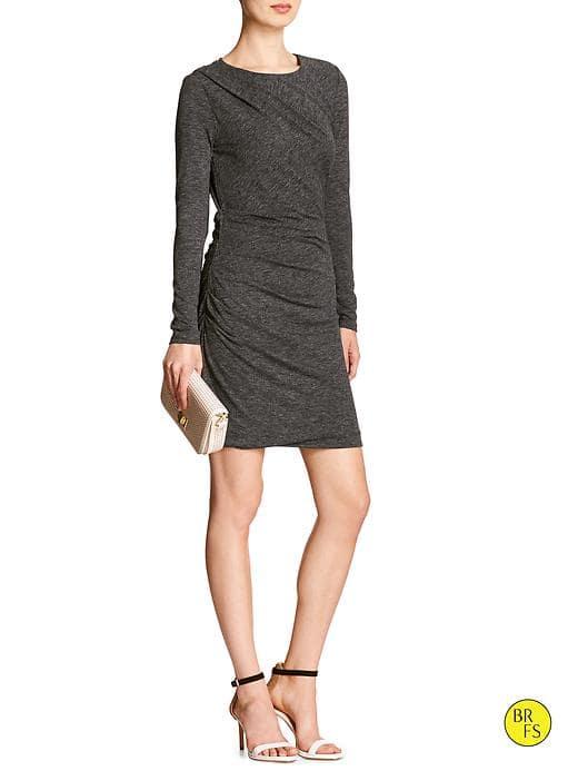 Banana Republic Womens Factory Ruched Dress - Dark Heather Gray