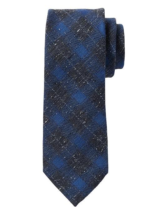 Banana Republic Mens Donegal Check Silk Nanotex Tie Midnight Blue Size One Size