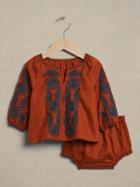 Baby Linen Blouse & Bloomer Set