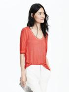 Banana Republic Womens Garment Dyed Scoopneck Tee Size L - Fire Coral