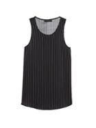 Banana Republic Womens Stripe Washable Stretch Silk Racerback Tank Black & White Size Xs