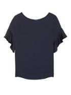 Banana Republic Womens Flutter Sleeve Polished Tee Navy Size S