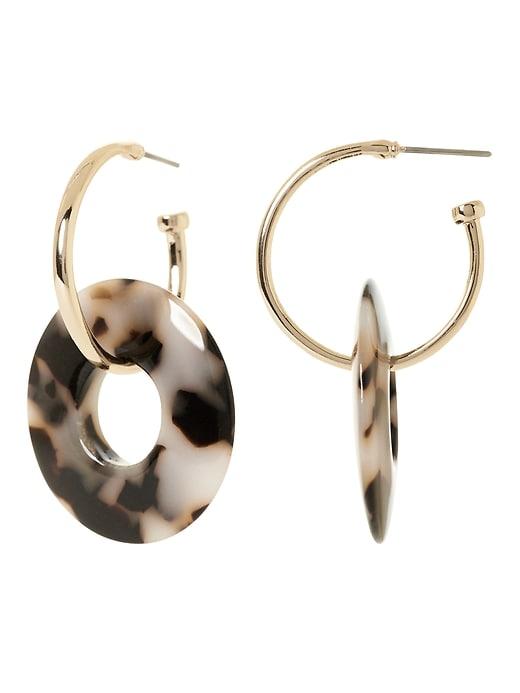 Banana Republic Interlocking Gold & Resin Hoop Earring