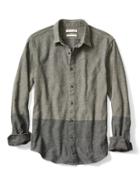 Banana Republic Mens Heritage Grant Fit Color Block Shirt - Charcoal