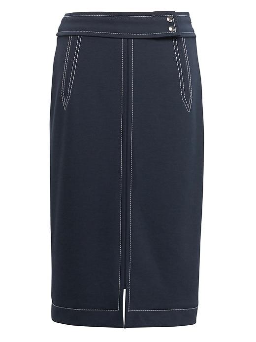 Banana Republic Womens Contrast Stitch Pencil Skirt Navy Size 0