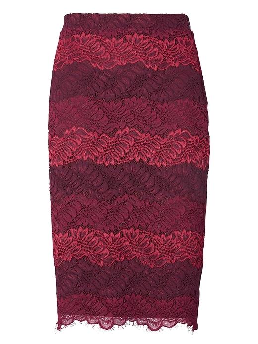 Banana Republic Ombr Lace Midi Pencil Skirt