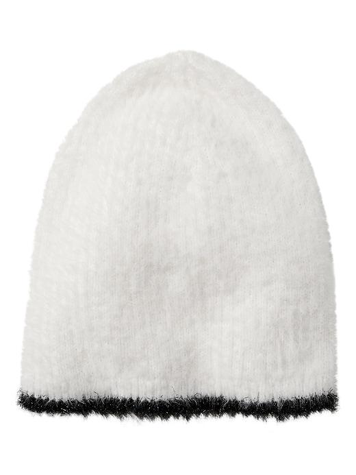 Banana Republic Womens Fuzzy Ribbed-knit Beanie White Size One Size