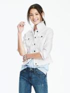 Banana Republic Denim Jacket Size L Petite - White