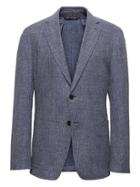Banana Republic Mens Slim Blue Textured Italian Cotton Blazer Heather Light Blue Size 50