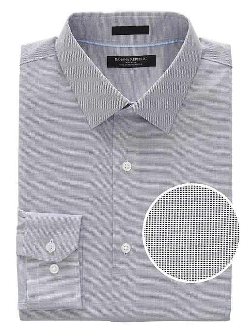 Banana Republic Mens Camden Standard-fit Non-iron Shirt Midnight Size M