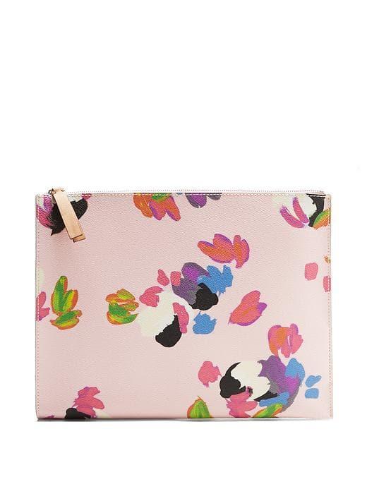 Banana Republic Large Pink Zip Pouch - Pink