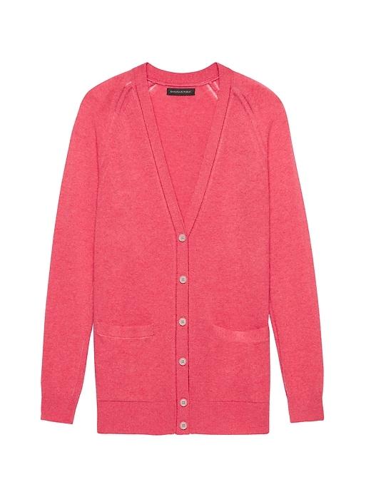 Banana Republic Womens Italian Superloft Boyfriend Cardigan Coral Size S