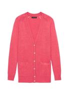 Banana Republic Womens Italian Superloft Boyfriend Cardigan Coral Size S