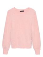 Banana Republic Womens Petite Fuzzy Crew-neck Sweater Pink Blush Size Xs