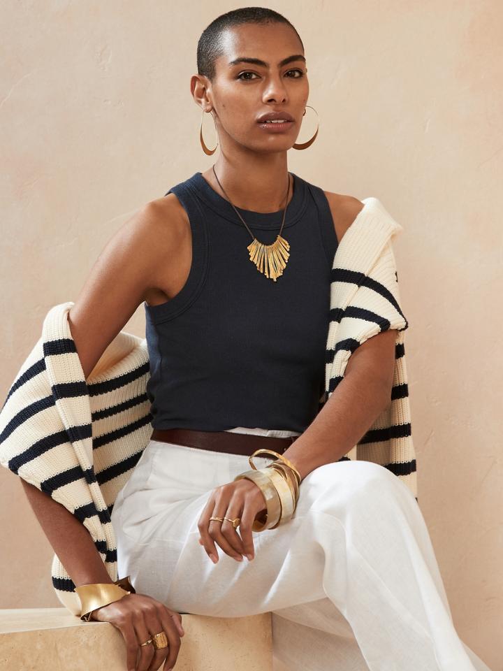Petite Fitted Ribbed Tank