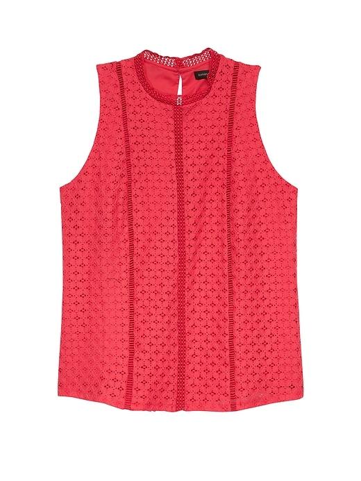 Banana Republic Womens Paneled Lace Shell Sea Coral Size M