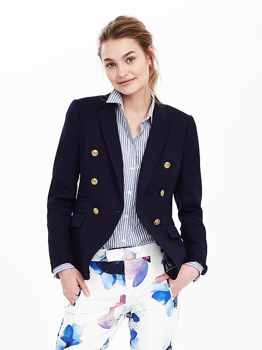 Banana Republic Nautical Style Blazer Size 0 Petite - Blue Indigo