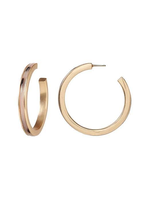 Banana Republic Tokyo Tortoise Hoop Earrings - Gold