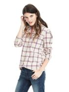 Banana Republic Womens Dillon Fit Classic Flannel Shirt Size L Tall - Cocoon