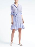 Banana Republic Flounce Hem Shirtdress - Light Blue