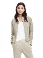 Banana Republic Womens Zip Lounge Cardigan Size L - Taupe Texture