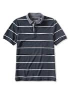 Banana Republic Mens Stripe Pique Polo Size L Tall - Navy Heather