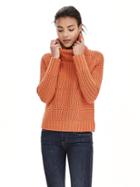 Banana Republic Womens Mixed Stitch Turtleneck Pullover Size L - Apricot Bellini