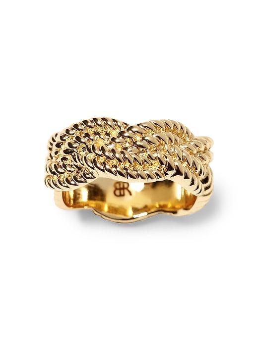Banana Republic Womens Nautical Rope Ring Gold Size 5