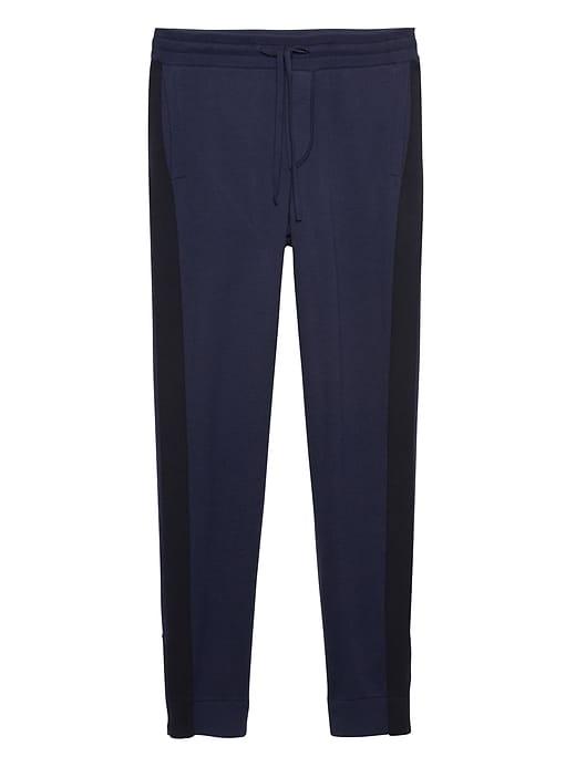 Banana Republic Mens Side Stripe Jogger Pant With Coolmaxtechnology Midnight Navy Size Xxl