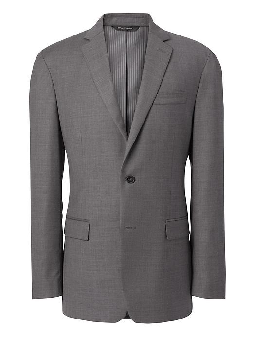 Banana Republic Mens Slim Italian Wool Sharkskin Suit Jacket Dark Gray Size 32
